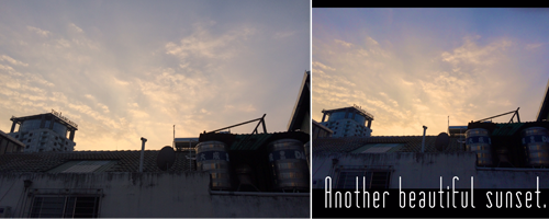 A Vietnamese before and after sunset with Phonto.