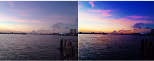A Vietnamese before and after sunrise using VSCOcam. 
